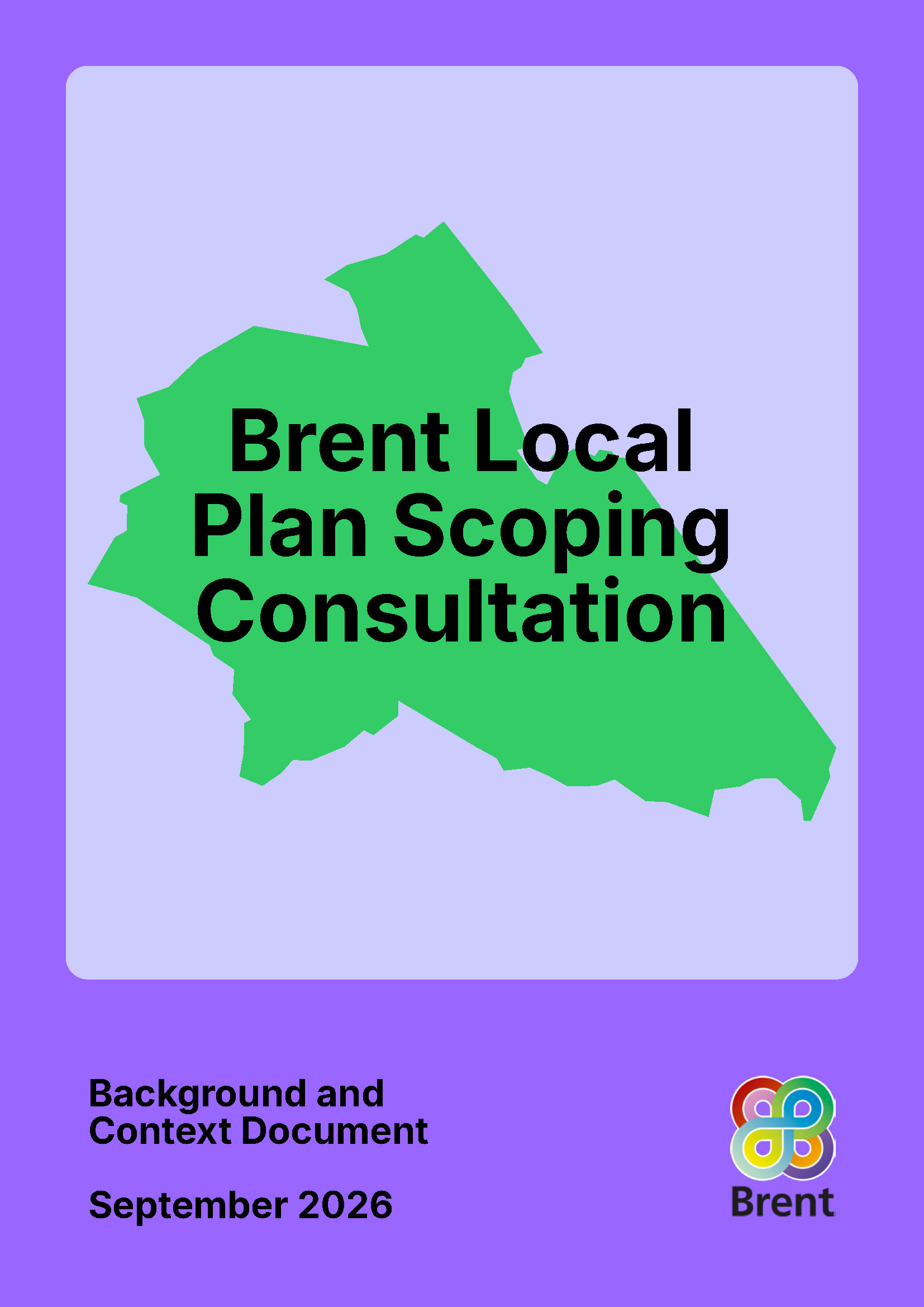Cover image of Scoping Consultation Background and Context document showing an outline view of the borough